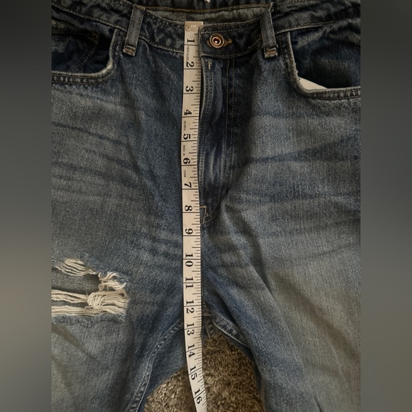 Rare Zara Denim Collection Distressed Denim Jeans with Asymmetric Seams Size 10 - Picture 9 of 9